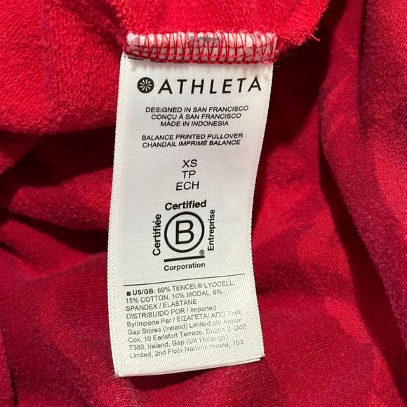 Athleta Balance Pullover Sweatshirt Red Floral Size XS - Picture 6 of 6